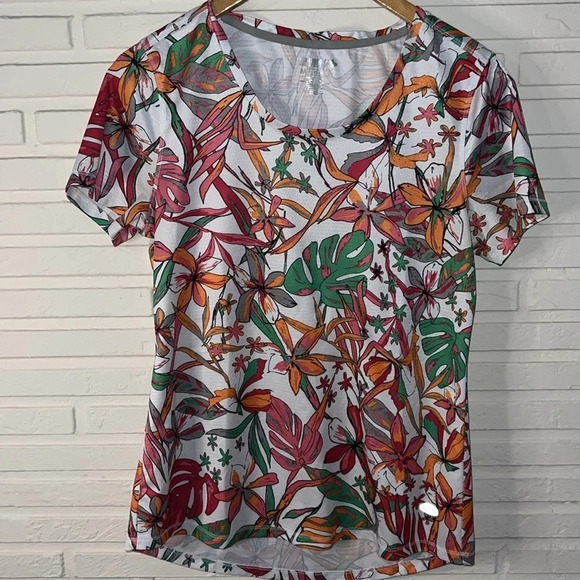 Reel Legends Colorful Floral Sun Protection Performance Shirt, Size Medium - Picture 6 of 6